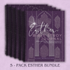 Esther Bible Study Journal, 5-pack of spiral-bound journals