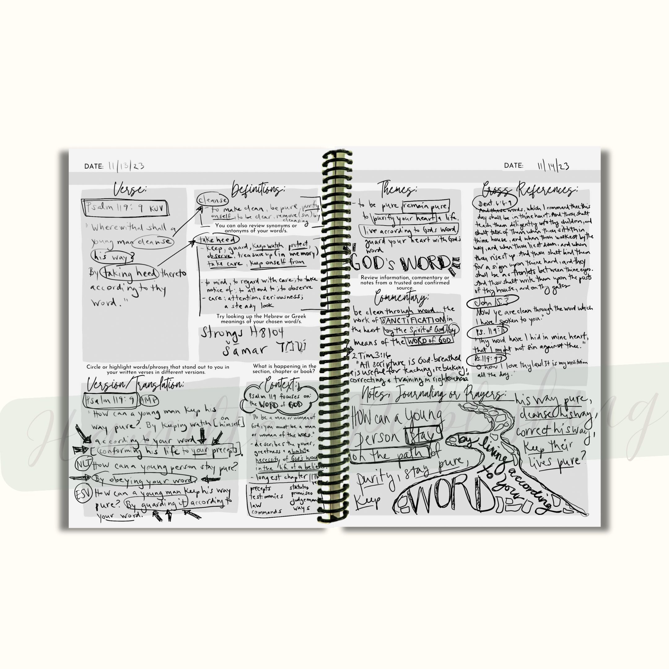 Verse Mapping Bible Study Journal (Garden Edition, Spiral-Bound)