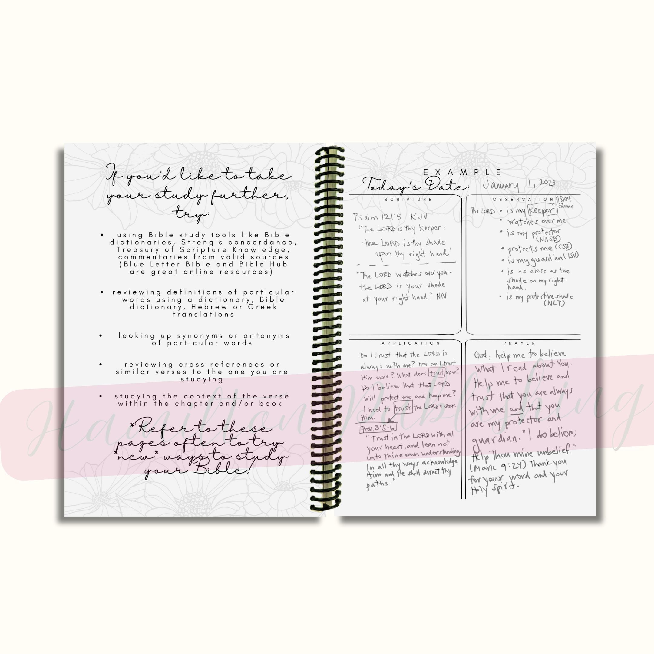 SOAP Bible Study Journal (Rose Garden Edition, Spiral-Bound)
