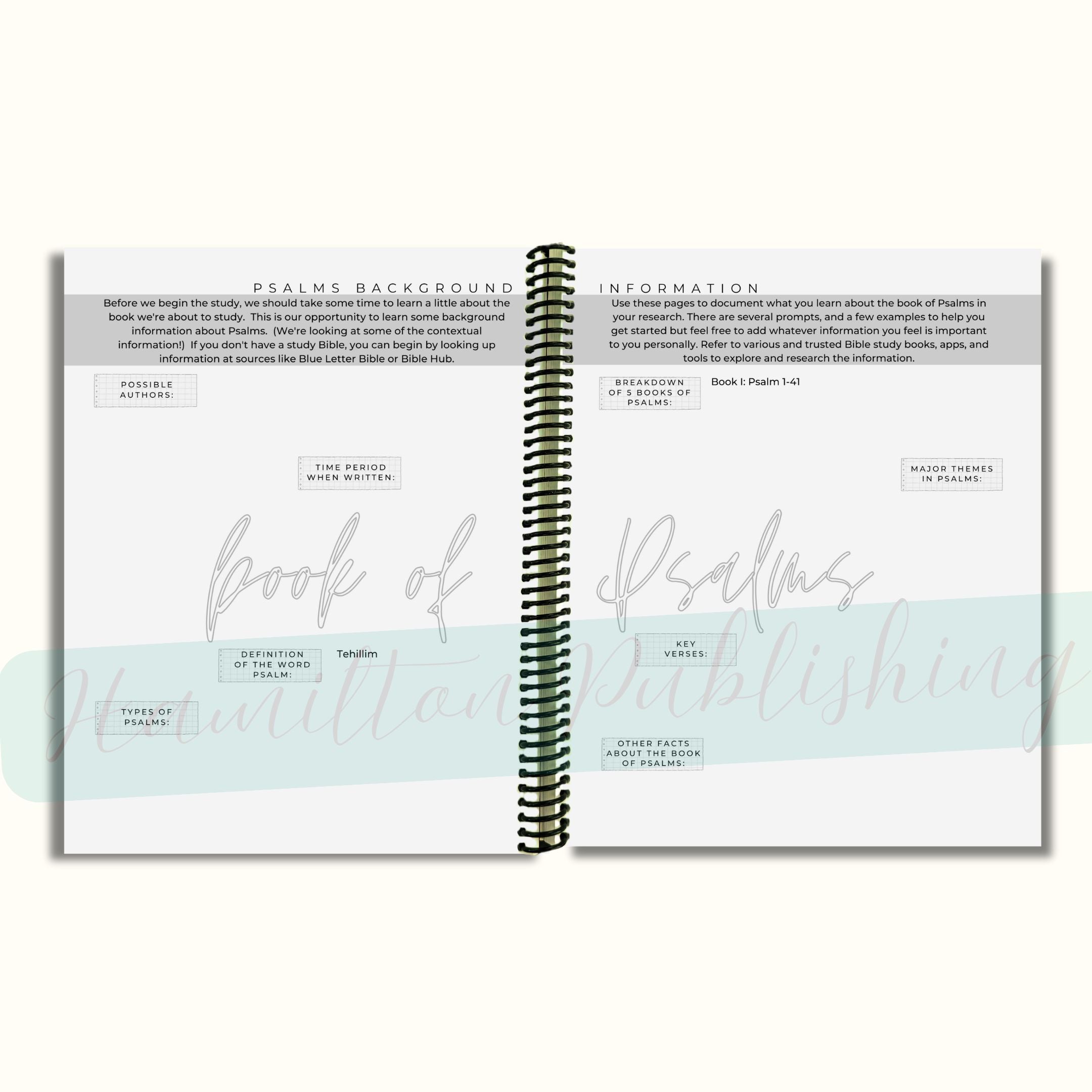 Psalms Bible Study Journal (Spiral-Bound)