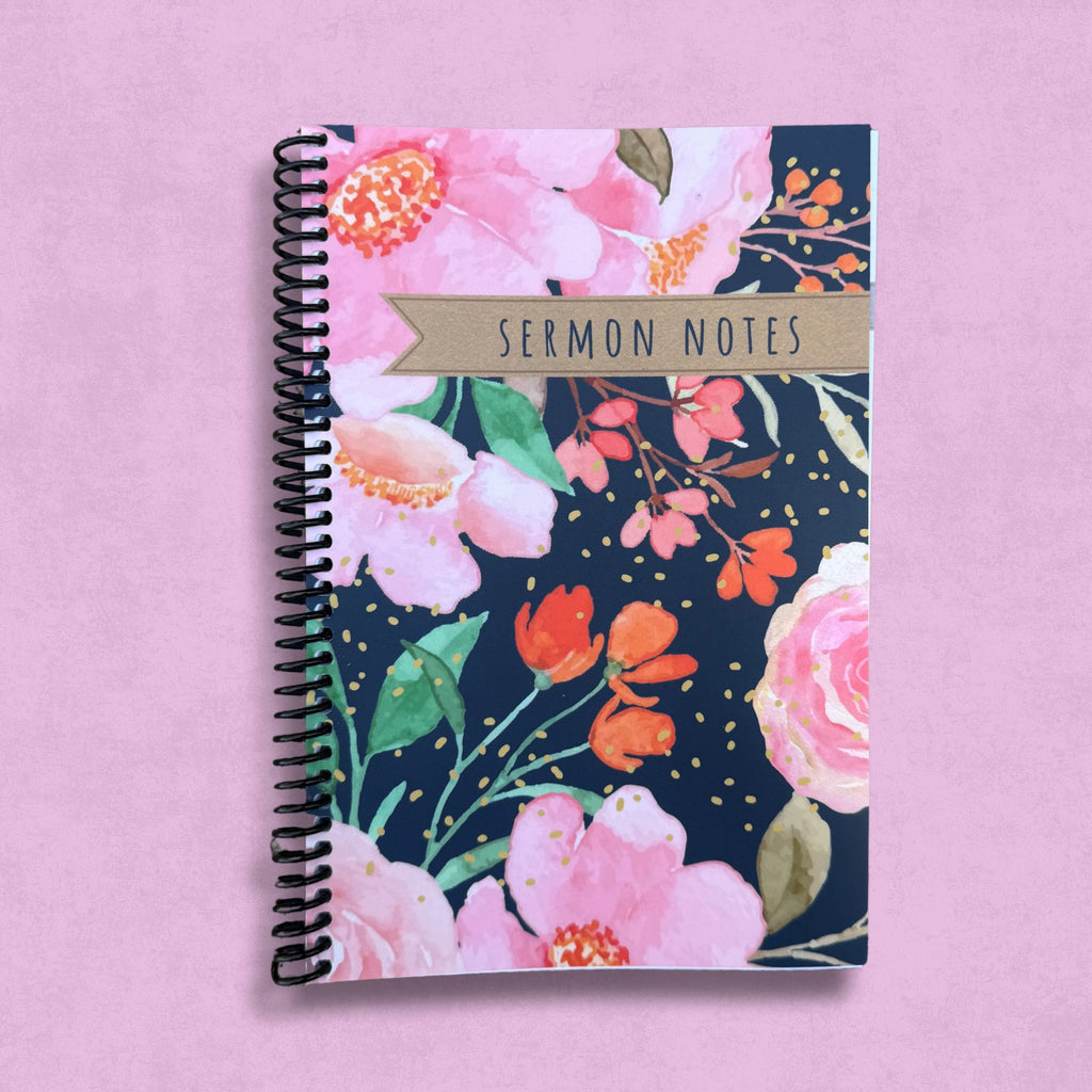 52-Week Sermon Notes Journal (Blooming Faith Edition, Spiral-Bound)