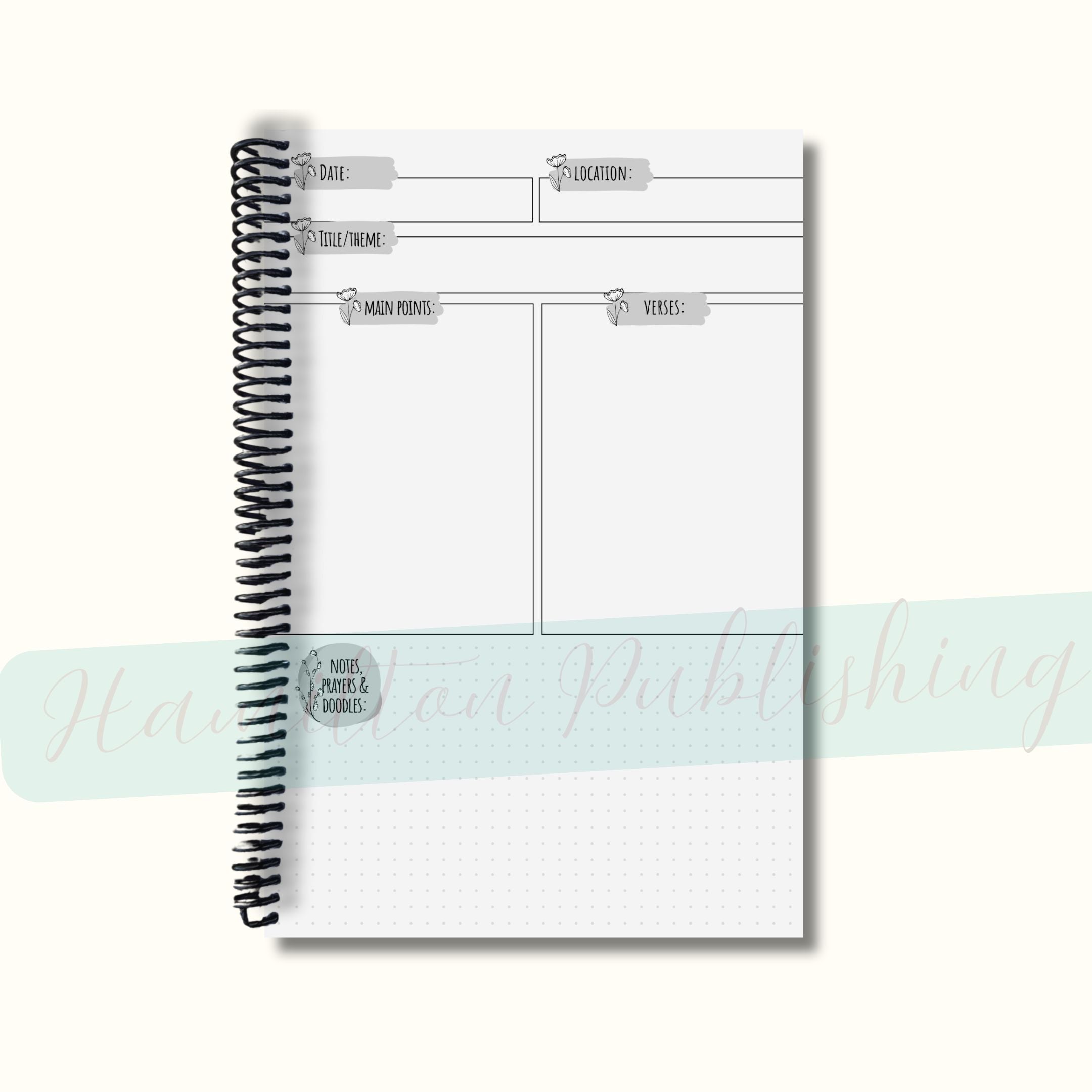 52-Week Sermon Notes Journal (Blooming Faith Edition, Spiral-Bound)