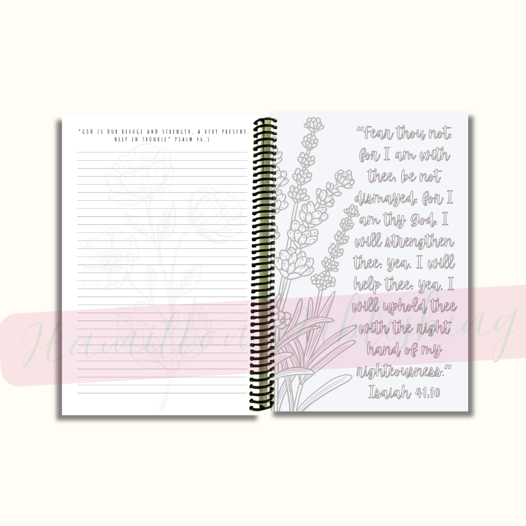 Scripture and prayer template with lined writing space