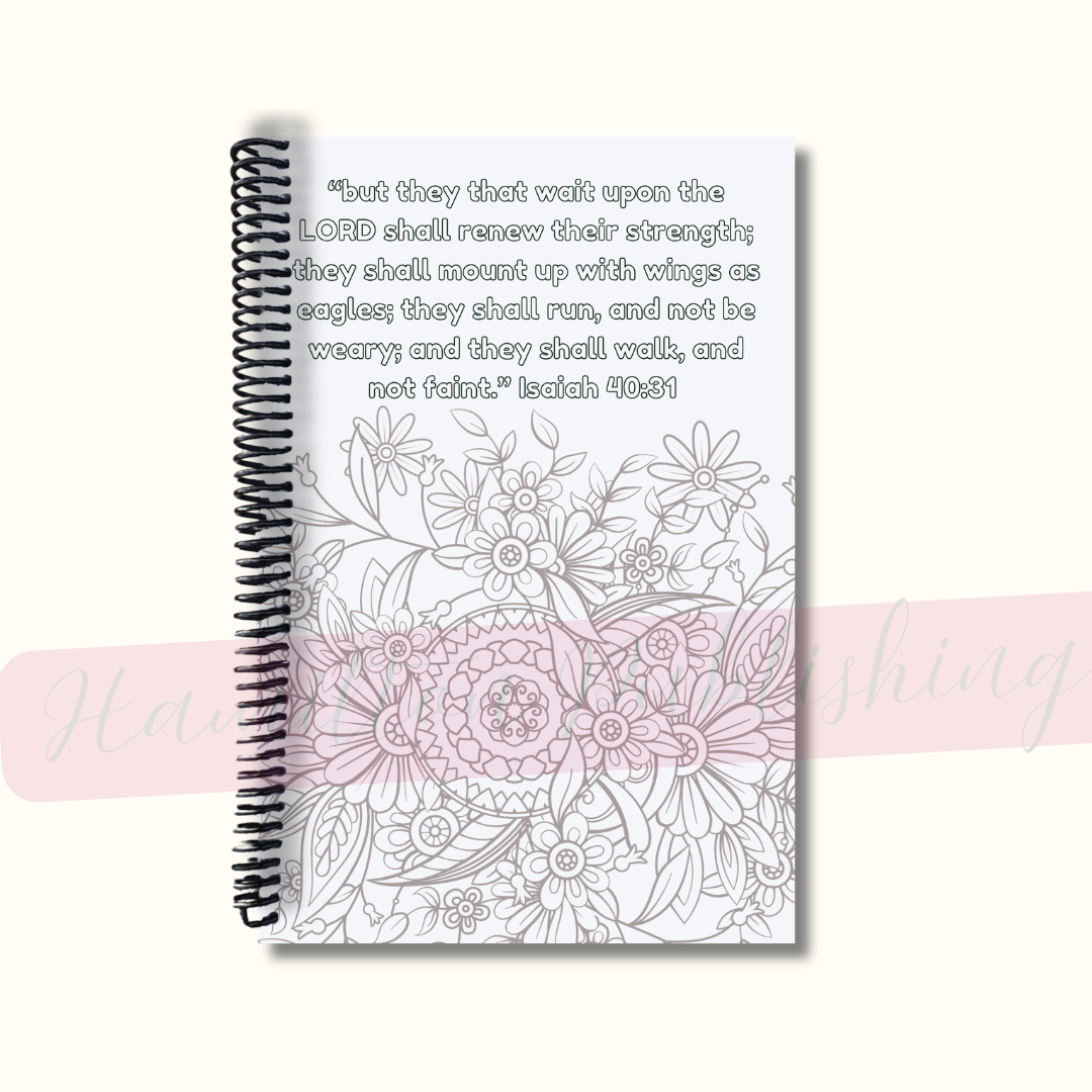 Writing spread for recording prayers and scripture reflections